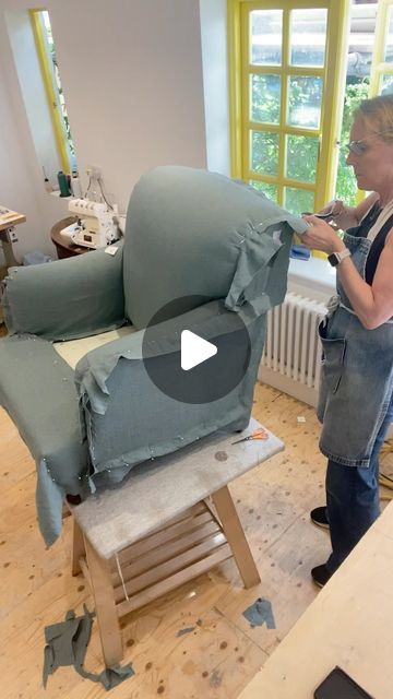 Delyth Fetherston-Dilke on Instagram: "Tailoring a loose cover, I think it’s a bit like making a suit… #upholstery #madeinengland  #naturalfibres #sustainable" Diy Sofa Cover Do It Yourself, Hand Sewing Upholstery, Hertex Fabrics Upholstery, Left Over Upholstery Fabric, How To Make Piping For Upholstery, Diy Boat Upholstery, Things To Think About, Upholstery, Sofa