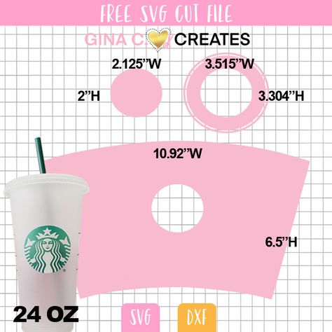 How to make a Custom Starbucks Cup Wrap with Free Template – Gina C. Creates Starbucks Wrap, Starbucks Cup Design, Starbucks Cup Art, Starbucks Diy, Idee Cricut, Cricut Explore Projects, Projets Cricut, Custom Starbucks Cup, Starbucks Logo