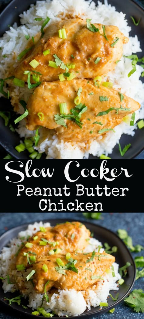 Peanut Chicken Crockpot, Peanut Butter Chicken, Chicken Cooker, Beauty Bites, Crock Pots, Peanut Chicken, Butter Chicken Recipe, Chicken Crockpot, Healthy Slow Cooker