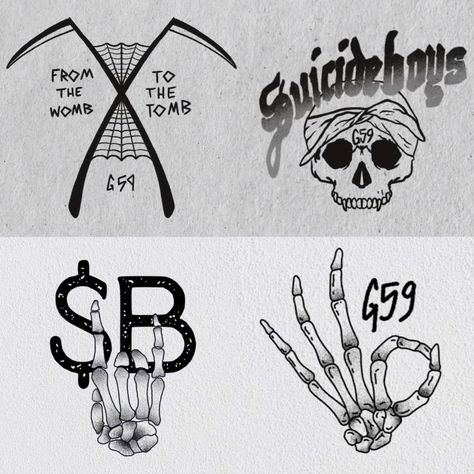 Grey 59 Sketch, Simple G59 Tattoos, $ui̇ci̇deboy$ Drawing, $ucideboy$ Tats, G59 Tattoos Behind Ear, Uicideboys Tats, G59 Tattoos Small, G59 Tattoos Stencil, Sb Lyric Tattoos