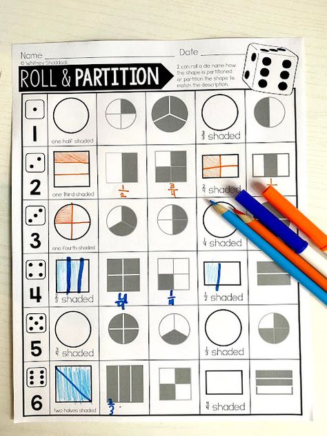 A strong foundation for fractions and divisions is a must in K-2. Let's talk about dividing sets, equal parts, and partitioning shapes in 2nd grade. Partitioning Shapes 2nd Grade, Shapes 2nd Grade, Partitioning Shapes, Division Activities, Community Helpers Preschool, Sorting Mats, Workshop Plans, Shape Games, Trade Books