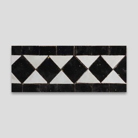 Moroccan Zellige Tiles - Otto Tiles & Design, contemporary tile company Black And White Tile Bathroom Vintage, Morocco Villa, Neoclassical Bathroom, Tuscan Italy, Dark Green Tile, Black And White Border, Black And White Tiles Bathroom, Italy Restaurant, Moroccan Zellige