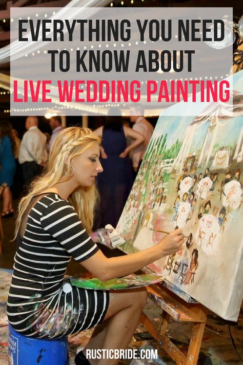 Live Painting At Event, Love Wedding Painting, Wedding Artist Painting, Live Artist At Wedding, Live Event Painting, Live Painter Wedding, Painting At Wedding, Wedding Painting Ideas, Live Painting Wedding