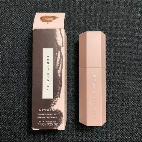 Fenty Beauty | Makeup | New Fenty Beauty Truffle Spark Match Stix Cream Stick Highlighter | Poshmark Rihanna Body, Fenty Beauty Makeup, Makeup Stick, Stick Highlighter, Cream Contour, Makeup Bronzer, Cool Undertones, Matte Eyeshadow, Retail Box