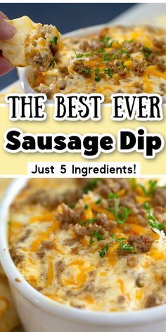 Sausage Dip With Cream Cheese, Sausage Appetizer Recipes, Sausage Dip Recipe, Sausage Cheese Dip, Dip With Cream Cheese, Sausage Appetizers, Best Dip Recipes, Sausage Dip, Delicious Dips Recipes