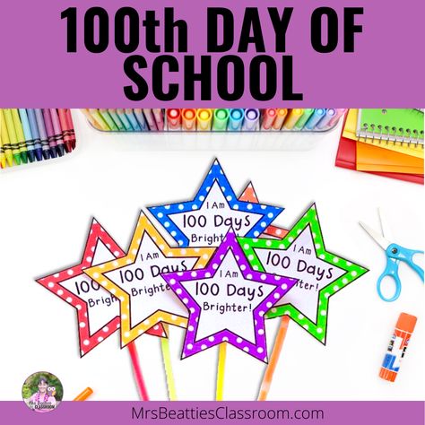 100th Day Of School Gifts For Students, 100 Days Of School Gifts Student, Elementary Counselor, 100th Day Of School Activities, Name Tag For School, School Giveaways, Glow Bracelets, Free Tag, 3rd Grade Classroom