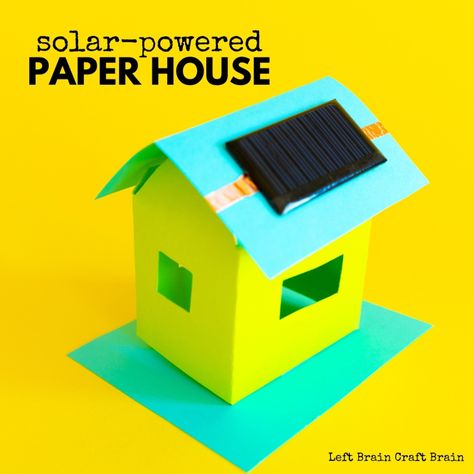 Kids can learn about solar energy with their very own solar-powered paper house. This fun STEM project comes with a helpful template, too. Energy Science Projects, Solar Panel Project, How Solar Energy Works, Energy Kids, Energy Facts, Brain Craft, Solar Energy For Home, Solar Energy Projects, Left Brain