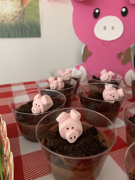 Animal Farm Party Ideas, Cow Patty Brownies, Farm Animal Theme Birthday Party, Farm Theme Two Year Old Party, Farm Animal Themed 2nd Birthday Party, 3ieio Party, First Birthday Farm Animal Theme, Farm Animal Themed Food, Farmyard Birthday Party Decorations