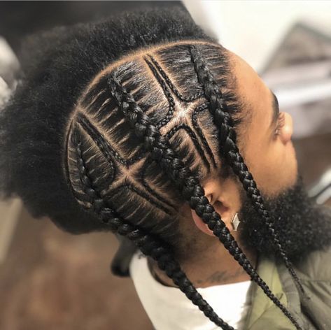 Feed in asap rocky cornrow braids for men Styles With Locs Men, Braid Designs For Men Full Head, Men’s Hanging Braids, Black Men Braids Hairstyles Cornrows, Iverson Braids Men, Braid Styles For Boys, Plats Braids For Men, Boy Braid Styles, Trendy Braids