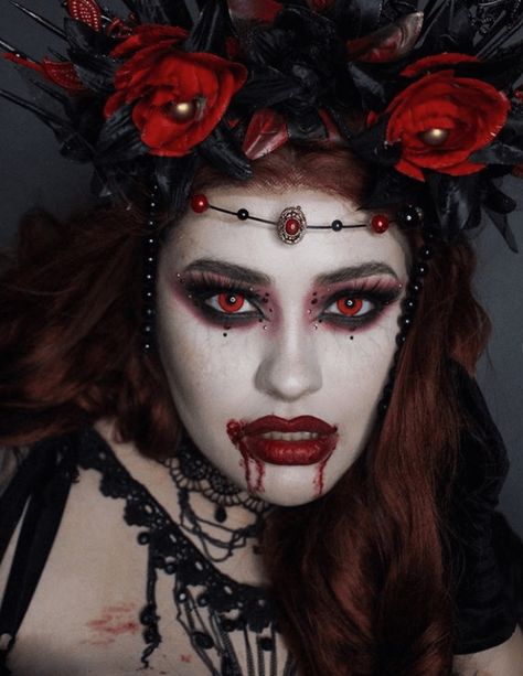 timeless and enigmatic vampire persona 1920 Vampire, Victorian Vampire Hairstyles, Vampire Makeup Female, Vampire Queen Makeup, Vampire Blood Makeup, Old Vampire Aesthetic, Vampire Looks, Vampire Halloween Makeup, Easy Vampire Makeup