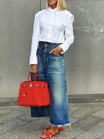 Back To Work Outfits Offices, 40 Style Over 40 Casual Outfits, Summer Jeans Work Outfit, Fashion For Plus Size Women Over Fifty, Capri Wide Leg Pants Outfit, Crop Jeans And Boots, Wide Leg Capris Outfit, Round Top Texas Fashion, Wide Leg Cropped Jeans Outfit Fall