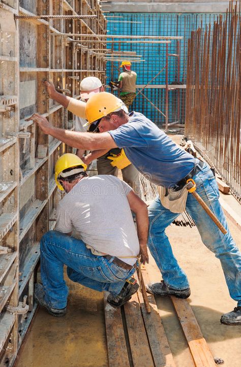 Construction workers busy with formwork frames. Authentic construction builders , #AD, #formwork, #frames, #Authentic, #Construction, #workers #ad Construction Worker Aesthetic, Work Boots Outfit, Best Shoes For Walking, Animation Poses, Concrete Formwork, Working Men, Boots Outfit Men, Firm Foundation, Best Hiking Boots