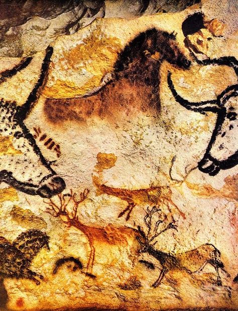 Primitive And Descriptive Cave Paintings - Bored Art Lascaux Cave Paintings, Paleolithic Art, Prehistoric Cave Paintings, Cave Drawings, Artistic Painting, Prehistoric Art, Art Ancien, Hur Man Målar, Cave Paintings