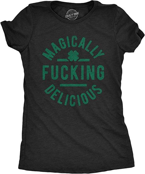 Amazon.com: Womens Magically F*cking Delicious T Shirt Funny Saint Patricks Day St Patty Tee : Clothing, Shoes & Jewelry Funny Irish Shirts, Parade Outfit, St Pattys Day Outfit, St Patrick's Day Outfit, Graphic Tees For Women, Irish Funny, T Shirts Funny, Astrology Gift, Novelty Clothing