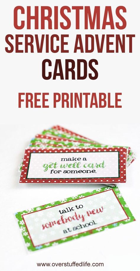 Fun idea for helping kids to serve others this Christmas season—printable service advent cards to put into your advent calendar. Advent Calendar Christian, Advent Cards, Advent For Kids, Printable Advent Calendar, Serve Others, Christ Centered Christmas, Christmas Service, Advent Activities, Advent Calendars For Kids