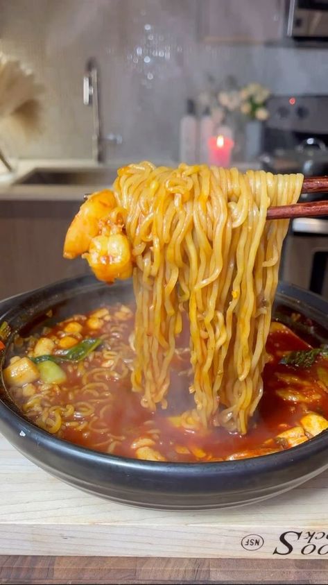 241K views · 14K reactions | Shin Ramen 🍜 RECIPE 👩‍🍳 @dishes_by_q #noodleworship . . . . #seafood #shrimp #prawn #seafoods #seafoodlover #seafoodlovers #pescatarian #scallops #recipe #recipes #noodle #noodles #noodlelover #noodlelovers #spicy #recipes #recipe | Noodle Worship Seafood Ramen Noodle Recipes, Shin Noodles, Shrimp Ramen Noodle Recipes, Spicy Ramen Noodle Recipes, Roman Noodles, Filipino Soup Recipes, Mama Noodles, Filipino Soup, Shin Ramen