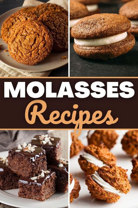 I think these molasses recipes might just surprise you. Sure, you'll find plenty of chewy cookies, but have you ever tried molasses salad dressing? Dark Molasses Cookies, Uses For Molasses, Molasses Recipes Healthy, Best Molasses Cookies Ever, Recipes Using Molasses, Molasses Brownies, Recipes With Molasses, Soft Molasses Cookie Recipe, Molasses Cupcakes