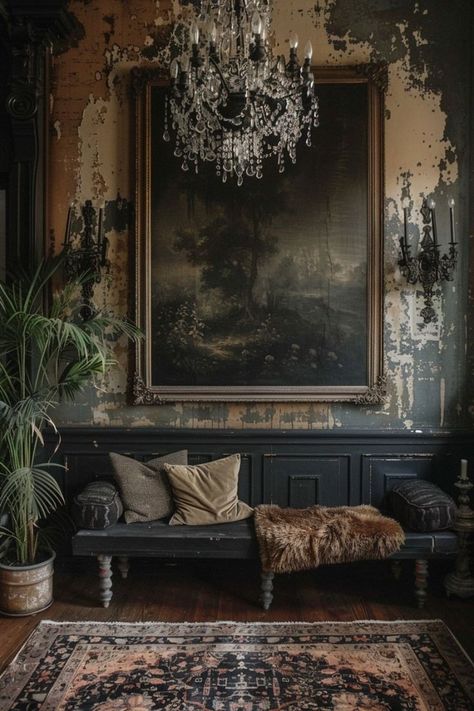 Callie Aesthetic, Old Victorian Homes Interior, Academia Interior, Dark Academia Interior, Vintage Decor Ideas, Victorian Home Interior, Moody Decor, Thrift Store Decor, Moody Interiors