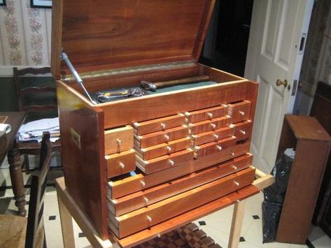 Tool chest ? .... - by fernandoindia @ LumberJocks.com ~ woodworking community Gerstner Tool Chest, Wood Tool Chest, Machinist Tool Box, Tool Garage, Garage Projects, Wood Tool Box, Chest Ideas, Tool Chests, Wooden Tool Boxes