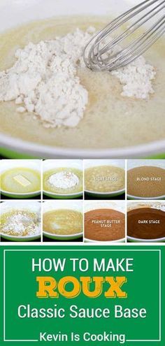 Roux Sauce Recipe, Gravy Roux Recipe, How To Make A Roux For Soup, Chicken Roux Recipe, How To Make A Rue, How To Make A Roux Sauces, How To Make Sauces, Easy Roux Recipe, Dry Roux In Oven