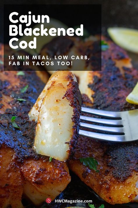 Blackened Cod, 15 Min Meals, Cod Fish Recipes, Cod Recipes, Low Carb Breakfast Recipes, Cuisine Recipes, Low Carb Recipes Dessert, Best Picture, Fish Dishes