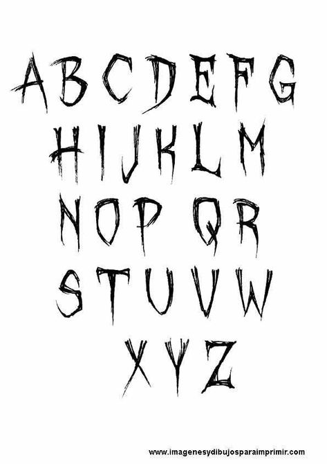 Creepy Font, Letras Cool, Herren Hand Tattoos, Scary Font, Alfabet Font, Lettering Styles Alphabet, Writing Fonts, Graffiti Words, Graffiti Lettering Fonts