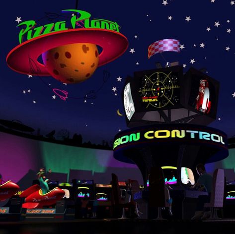 Planet Pizza Toy Story, Iris Hawthorne, Pizza Planeta, Wacky Pomo, Toy Story Pizza Planet, Planet Drawing, Restaurant Themes, Pizza Planet, Toy Story Birthday Party