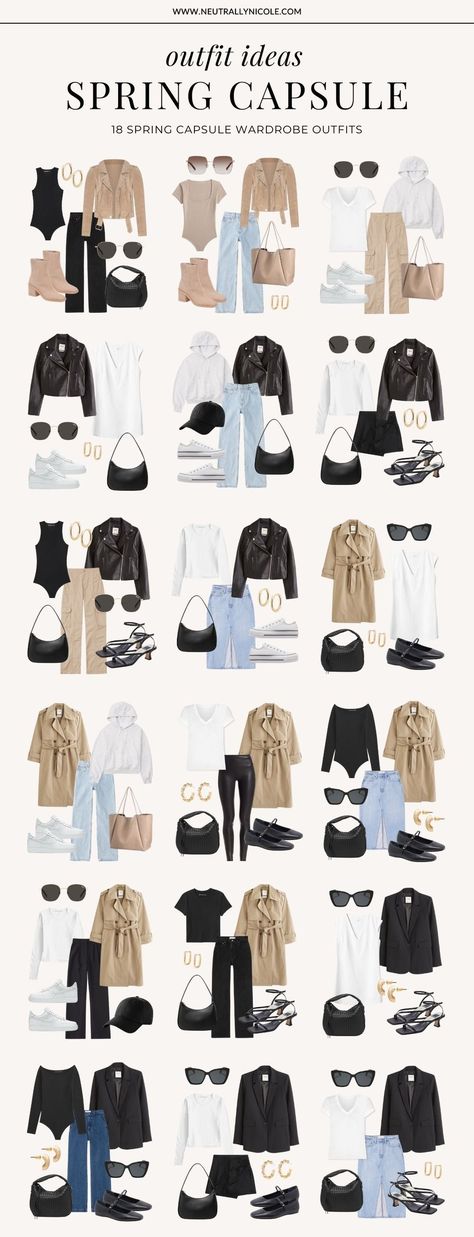 Key Spring Capsule Wardrobe Staples You Need + Easy Outfit Ideas to Copy — Neutrally Nicole Dressing Capsule, Paris Weekend, Autumn Capsule Wardrobe, Easy Outfit Ideas, Smart Casual Women Outfits, Simple Spring Outfits, Capsule Wardrobe Casual, Capsule Wardrobe Women, Outfits Primavera