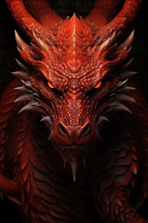 Red Dragon Art Red Dragon Realistic, Dragon Drawing How To, Dragon Images Realistic, Dragon Facing Forward, Dragon Ideas Art, Red Dragon Aesthetic, Beautiful Dragon Art, Fire Dragon Art, Asian Dragon Art