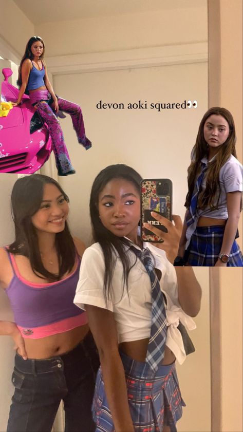 Suki Devon Aoki, Suki Fast And Furious Couple Costume, Suki From Fast And Furious Outfits, Suki Tokyo Drift Costume, Suki 2 Fast 2 Furious Costume, Devon Aoki Costume, Debs Halloween Costume, Iconic Duos Girls, London And Maddie Costumes