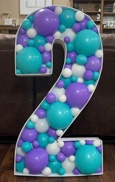 Number 2, Mosaic Numbers, Mosaic from Balloons, 2ft, 3ft, 4ft, 5ft, Digital Download Mosaic Numbers, Balloon Mosaic, Monster Inc Birthday, 2nd Birthday Party Themes, Toy Story Birthday Party, Birthday Balloon Decorations, Diy Birthday Decorations, Baby Birthday Party, Number Balloons