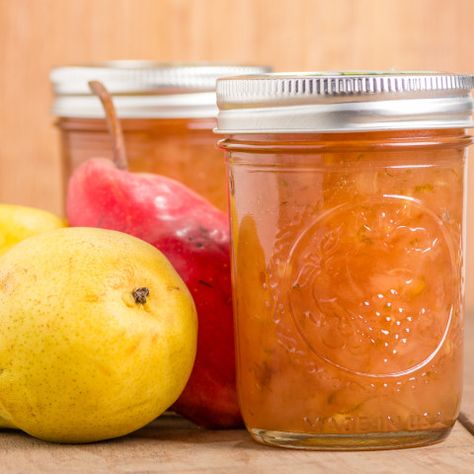 Spiced Pear Jam Recipe, Spiced Pear Jam, Pear Jam Recipe, Food Canning, Pear Butter, Pear Jam, Butter Crock, Spiced Pear, Jam And Jelly