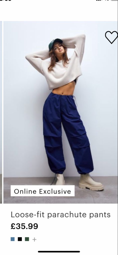 Pull And Bear Parachute Pants, Navy Parachute Pants, Pull And Bear, Parachute Pants, Harem Pants, Loose Fitting, Navy, Pants, Christmas