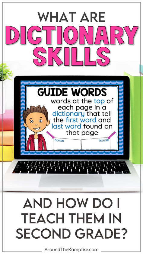 Blog post about how to teach dictionary skills in 2nd grade My Dictionary, Grammar Lesson Plans, Dictionary Skills, Lesson Activities, Guide Words, Middle School Language Arts, Third Grade Classroom, Grammar Activities, Teaching Grammar