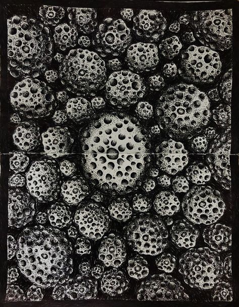 #stippling #art #drawing #stipplingart #pinterest #trypophobia #highlighterart #illustration #illustrator  #dotworknow #dot #stippling #perspective #blackandwhite #b/w Trypophobia Aesthetic, Trypophobia Drawing, Trypophobia Art, Phobia Drawing, Tryphobia Pictures, Creepy Core, Stippling Art, Fabric Drawing, What Lies Beneath