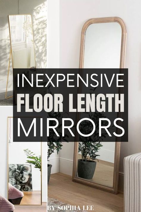 Mirror Against Wall Bedroom, Mirrors Bedroom Wall, Mirrors In The Bedroom, Floor Length Bedroom Mirror, Full Length Mirror Small Space, Cheap Floor Length Mirror, Full Length Mirror In Entryway Foyer Ideas, Floor Length Mirror In Entryway, Entryway With Full Length Mirror