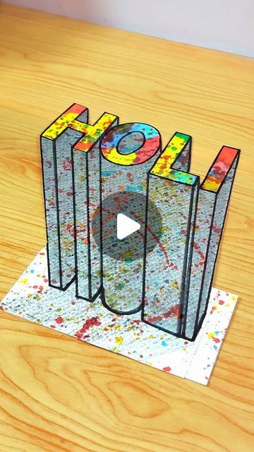 Holi Drawing Ideas For Kids, Drawing Ideas Illusions, Holi Drawing, Illusions Art, Optical Illusions Art, Holi Festival, 3d Drawings, 3d Painting, Illusion Art