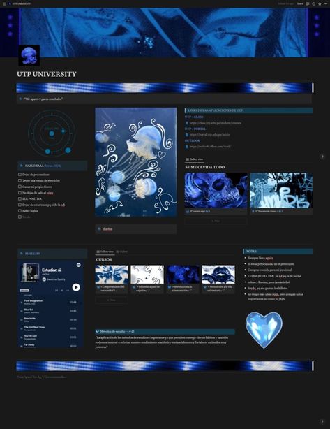 #Notion_Template_Ideas_Purple #Dark_Mode_Notion_Template #Notation_Template_Aesthetic #Notion_Template_Ideas_Blue Notion Blue, University Notion, Study Planner Free, Notion Template Ideas, Learning Template, Notion Aesthetic, Life Planner Organization, Character Template, Notion Templates