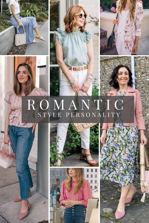 Classic Style Personality Outfits, Soft And Feminine Style, Hoc Style Types, Theatrical Romantic Style Casual Edgy, Natural Romantic Clothing Style House Of Colour, Romantic Fashion Style Casual, Soft Summer Romantic Style, Romantic Classic Style Outfit, Ingenue Natural Style