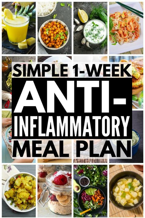 7-Day Anti-Inflammatory Diet for Beginners | Looking for an anti-inflammatory meal plan to help boost your immune system, keep your autoimmune disease under control, and aid in weight loss? We’ve put together a 7-day meal plan for beginners, complete with anti-inflammatory recipes and a list of anti-inflammatory foods to indulge in. With delicious breakfast, lunch, dinner, and snack recipes to choose from, combatting arthritis and chronic pain has never tasted better. Smoothies Vegan, Paleo For Beginners, Meal Plan For Beginners, Inflammation Diet, 7 Day Meal Plan, Anti Inflammation, Diet For Beginners, Makanan Diet, Boost Your Immune System