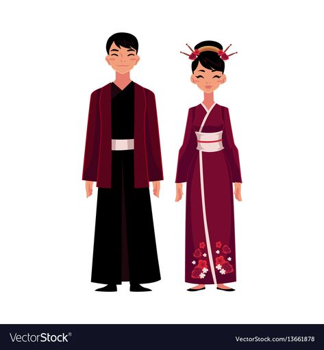 Chinese People Illustration, Chinese Traditional Clothing Drawing, China National Costume, Japanese National Costume, China Traditional Clothes, Chinese National Costume, China Traditional Dress, Vintage Design Graphic, Human Vector