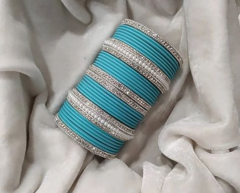 Sky Blue Bangles, Blue Bangles Set, Blue Bangles, South Asian Jewelry, Girls Dresses Diy, Cute Jewellery, Designer Leather Bags, Dresses Diy