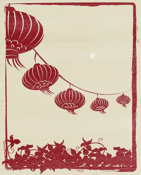 Chinese Lanterns. Summer imagery. Lantern Illustration, Lantern Tattoo, Chinese New Year Design, Linoleum Print, Design Humor, Animals Tattoos, Tattoos Celebrities, Japon Illustration, Chinese Symbols