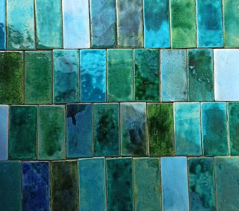 TOULOUSE Tiles - Etsy Blue Green Bathroom Tile, Blue Tile Bathrooms, Color Bathroom Tile, Green Blue Bathroom, Bathroom Tiles Blue, Moroccan Style Bathroom, Turquoise Tiles, Green Kitchen Backsplash, Blue Green Tile