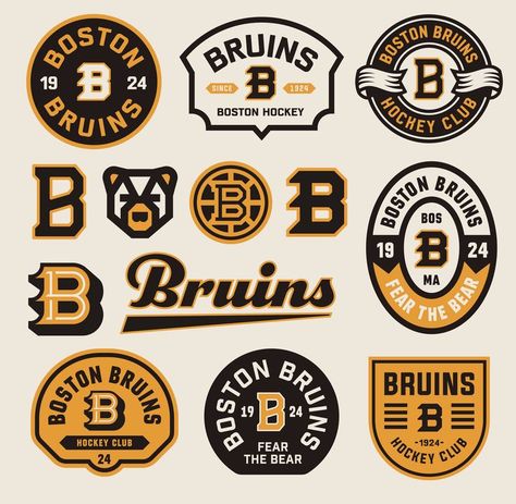 Boston Hockey, Team Logo Design, Hockey Logos, Sport Branding, Sports Logo Design, Affinity Designer, Badge Logo, Brand Kit, Graphic Design Fun