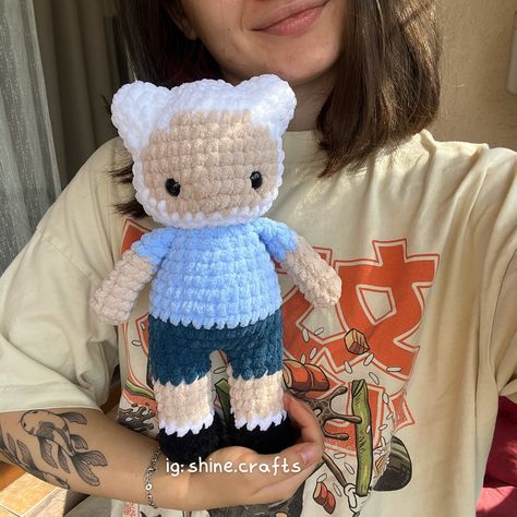 Finn The Human Crochet, Finn Hat Crochet, Crochet Finn Hat, Crochet Ideas For Boys, Finn Hat, Character Crochet, Diy Cards For Boyfriend, Crochet Fairy, Crochet Keychain Pattern