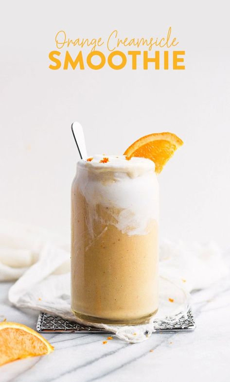 Looking for the orange smoothie of your dreams? Try our magical vitamin C-packed Orange Creamsicle Smoothie. You only need 3 ingredients + a few nummy add-ins! Orange Creamsicle Smoothie, Orange Juice Smoothie, Orange Smoothie Recipes, Creamsicle Smoothie, Banana Apple Smoothie, Apple Smoothie, Fit Foodie Finds, Orange Smoothie, Snack Prep