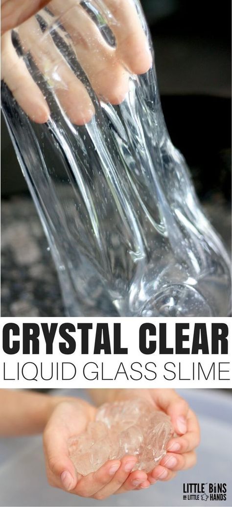 Make liquid glass or at least crystal clear slime with the kids. Our Elmer's clear glue slime recipe is amazingly easy, and it's the perfect chemistry and science demonstration the kids love. We stumbled upon a fun little fact to get our slime to look as clear as glass. Homemade slime is an awesome activity to share with kids, and we have the best slime recipes to share with you! Clear Glue Slime Recipe, Slime Recipe Clear, Glue Slime Recipe, Slime Recipe Kids, Misaki Kawai, Edible Slime Recipe, Cool Slime Recipes, Homemade Slime Recipe, Clear Glue Slime