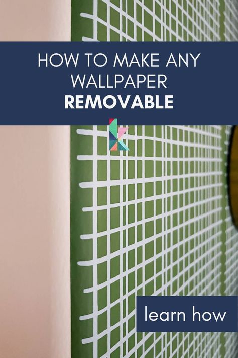 Love the look of wallpaper but live in a rental? Or maybe you just have a fear of having to remove wallpaper down the road? This is the solution for you! Learn how to make ANY traditional wallpaper removable. It's renter-friendly AND smart for homeowners who don't like removing wallpaper! Removable Wallpaper For Renters, Bathroom Rug Ideas, How To Make Wallpaper, Removing Wallpaper, Renter Hacks, Renters Wallpaper, Renter Friendly Wallpaper, Remove Wallpaper, Rental Bathroom