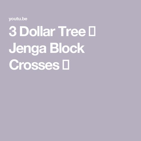 3 Dollar Tree 🌳 Jenga Block Crosses ✝️ Jenga Block Cross, Wooden Cross Crafts, Jenga Blocks, Cross Crafts, Wooden Cross, Diy Crafts Hacks, Crafts Hacks, Dollar Tree, Kenya